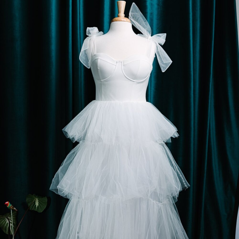 Untamed Petals White Tiered Dress
